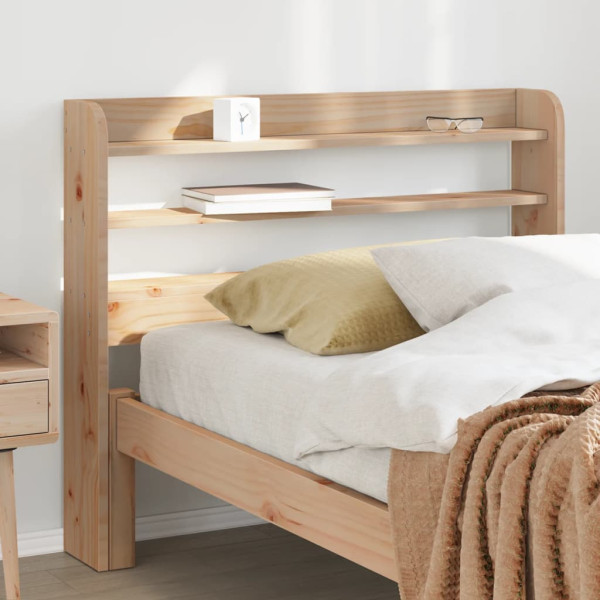 Cabecero de cama con estantes madera maciza de pino 75 cm D