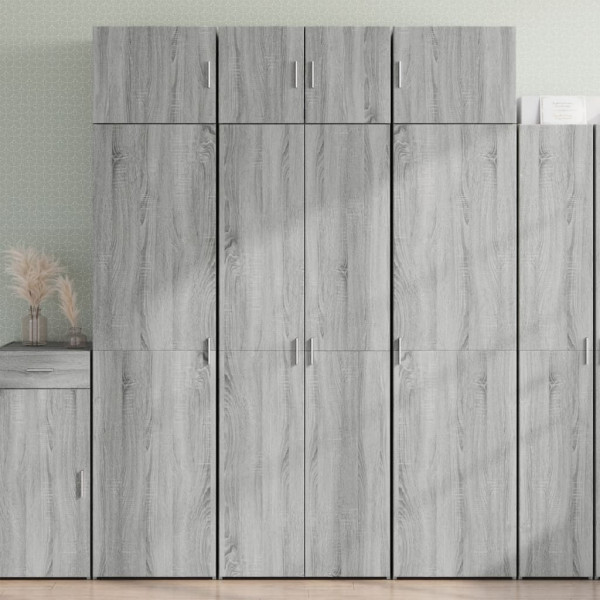 Armario de madera ingeniería gris Sonoma 70x42.5x225 cm D