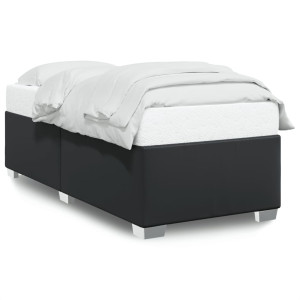 Estructura de cama cuero sintético negro 90x190 cm D