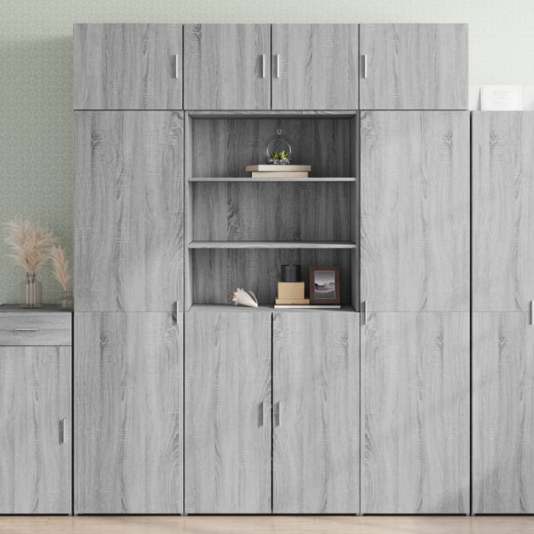 Armario de madera ingeniería gris Sonoma 80x42.5x225 cm D