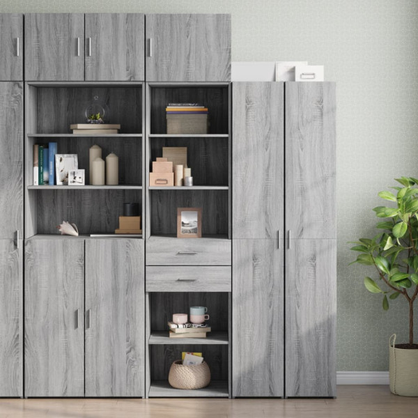 Armario estrecho madera ingeniería gris Sonoma 50x42.5x225 cm D