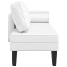 Chaise longue com almofadões couro artificial branco 3