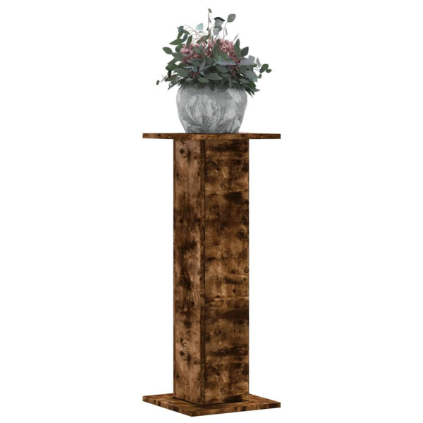 Soportes para plantas 2 uds madera roble ahumado 30x30x80 cm D