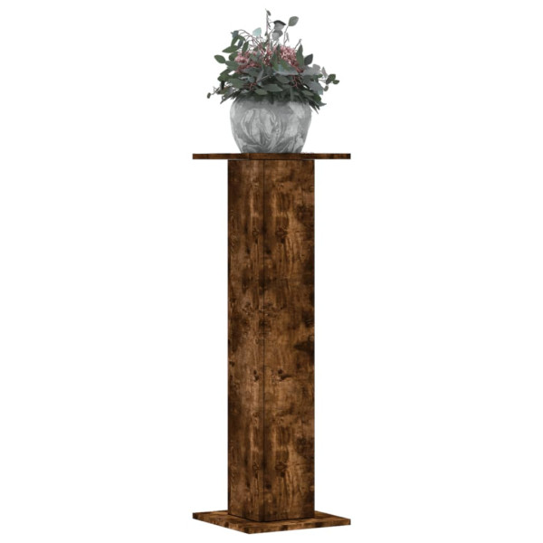 Soportes para plantas 2 uds madera roble ahumado 30x30x95 cm D