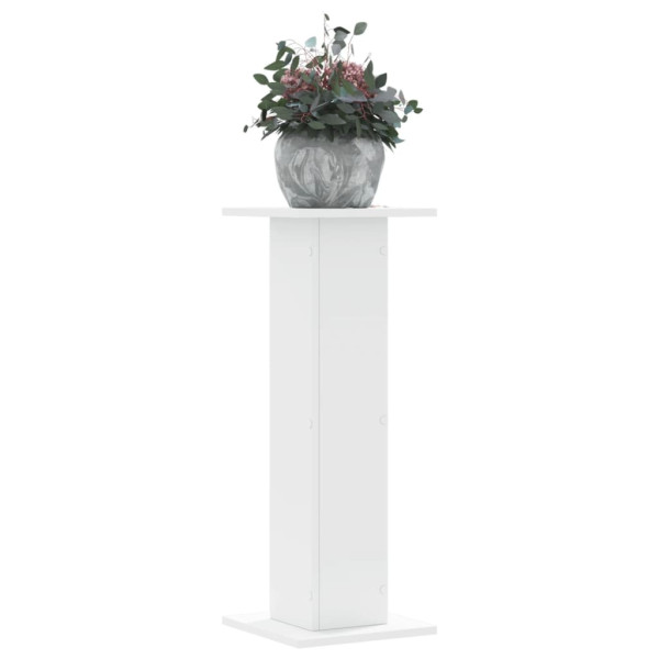 Soportes de plantas 2 uds madera ingeniería blanco 30x30x80 cm D