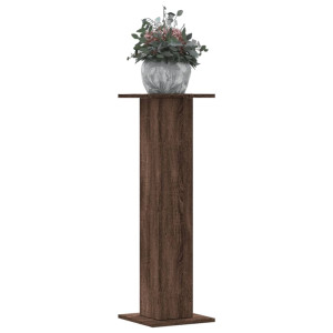 Soportes para plantas 2 uds madera marrón roble 30x30x95 cm D