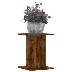 Soportes para plantas 2 uds madera roble ahumado 30x30x40 cm D