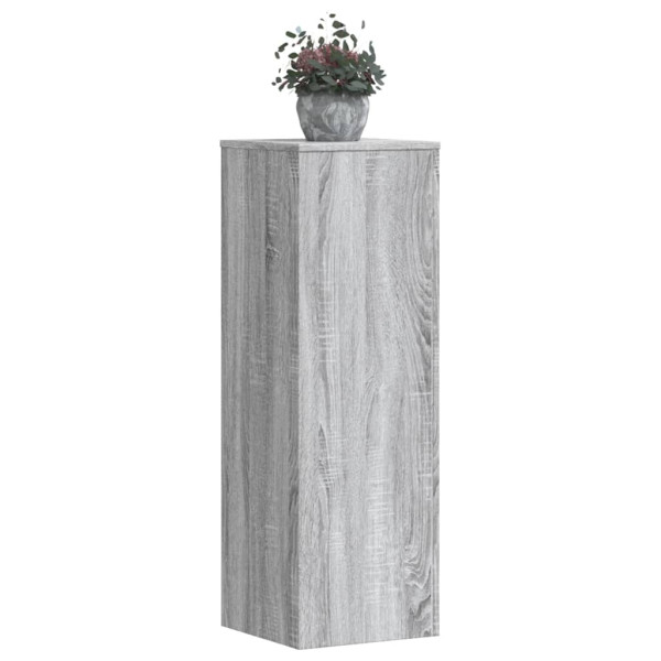 Suportes de plantas 2 uds madeira cinza Sonoma 33x33x100 cm D