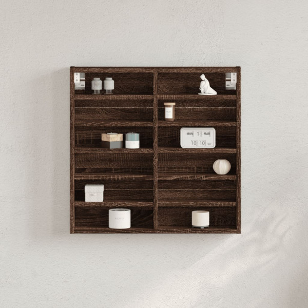 Vitrina de madera de ingeniería marrón roble 60x8.5x58 cm D