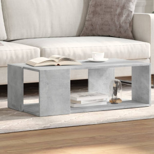 Mesa de centro madera de ingeniería gris hormigón 89.5x48x30 cm D