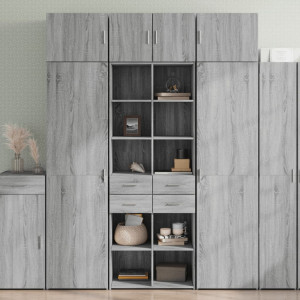 Aparador alto madera de ingeniería gris Sonoma 70x42.5x185 cm D