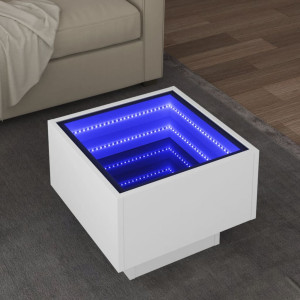 Mesa auxiliar com LED luz branca engenharia 40x40x30 cm D