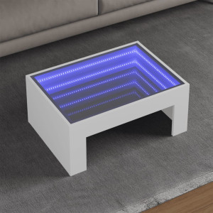 Mesa de centro con Infinity LED blanco 70x50x30 cm D