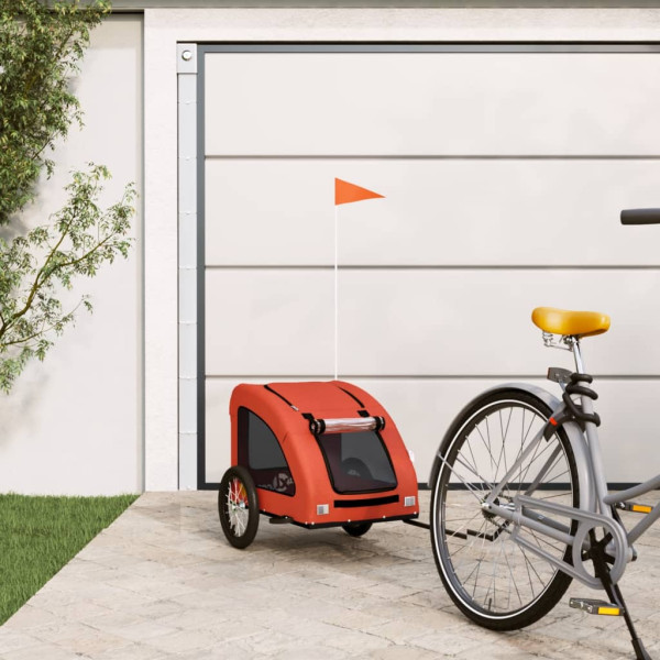 Remolque de bicicleta mascotas hierro tela Oxford naranja D