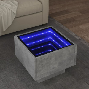 Mesa auxiliar e engenharia de concreto de madeira LED 40x40x30cm D