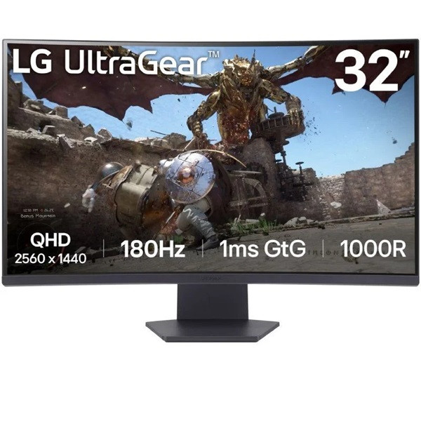 Monitor Gaming LG Ultragear 31.5" VA QHD 32GS60QC-B curvo negro D