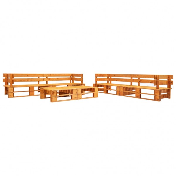 Set de móveis de paletes de jardim 6 peças de madeira marrom mel D