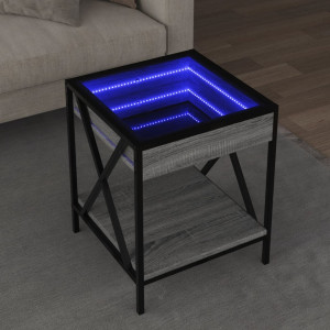 Mesa central com Infinity Luz de LED Sonoma 40x40x49 cm D