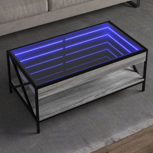 Mesa central com Infinity Luz de LED Sonoma 90x50x38 cm D