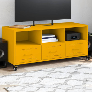 Mueble para TV acero laminado en frío amarillo 100.5x39x43.5 cm D