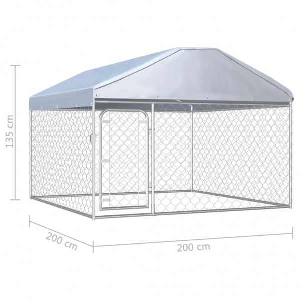 Perrera de exterior con techo 200x200x135 cm M 5
