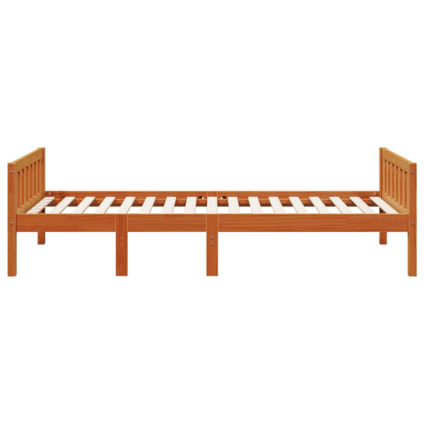 Cama para niños sin colchón madera maciza pino marrón 90x200 cm M 5