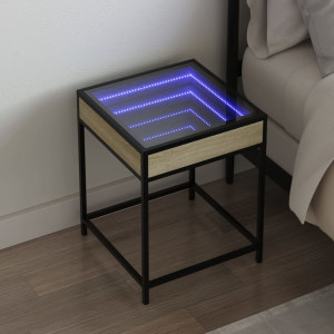 Mesa de noite com Infinity Sonoma de carvalho LED 40x40x51 cm D