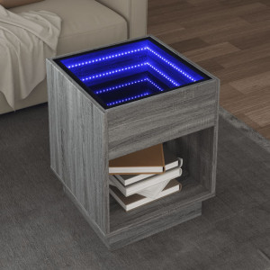 Mesa de centro con Infinity LED gris Sonoma 40x40x50 cm D