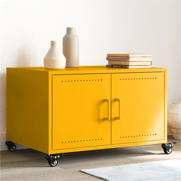 Mesa de centro acero laminado en frío amarillo 68x50x43.5 cm D