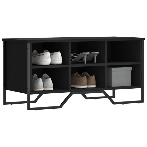 Mueble zapatero madera de ingeniería negro 90x38x45.5 cm D