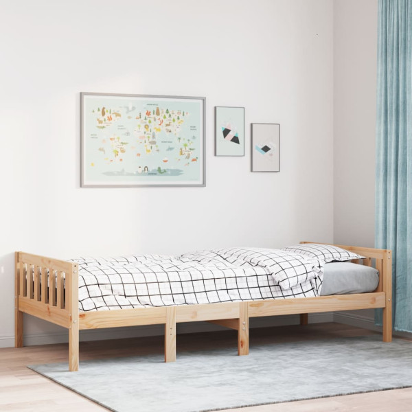 Cama para niños sin colchón madera maciza de pino 90x190 cm D