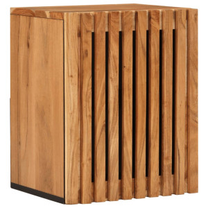 Armario de baño de pared madera maciza de acacia 38x34x48 cm D