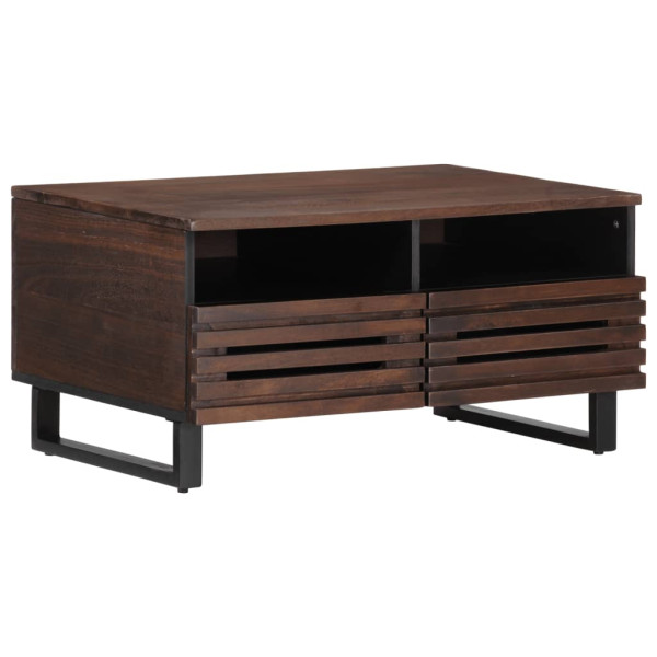 Mesa de centro madera maciza mango marrón 80x55x40 cm D