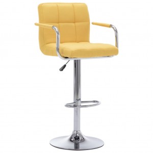 Taburete de barra de cocina de tela amarillo D