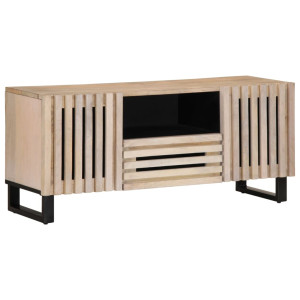 Mueble de TV madera maciza de mango 100x34x46 cm D