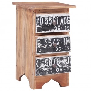 Mesita de noche de madera maciza reciclada 30x30x51 cm D