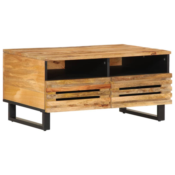 Mesa de centro de madera maciza de mango rugosa 80x55x40 cm D