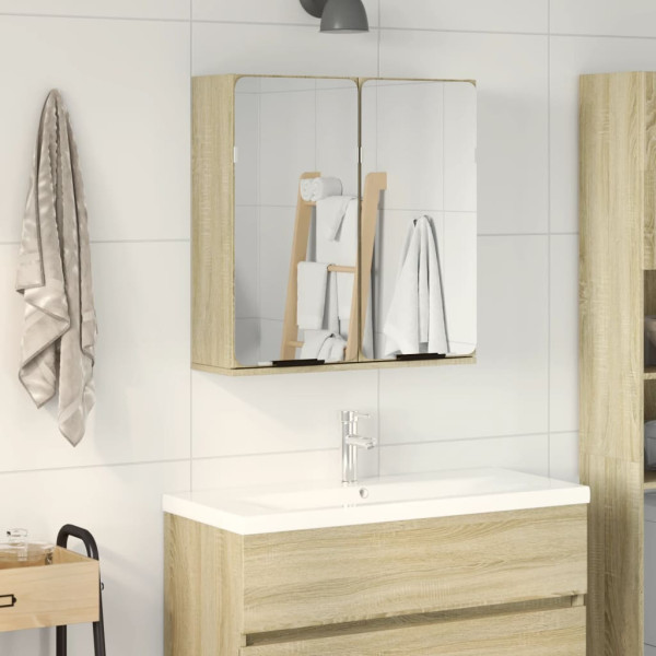 Mueble espejo de baño madera roble Sonoma 64.5x20x66.5 cm D