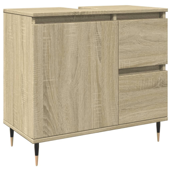 Armario de lavabo de baño madera roble Sonoma 65x33x60 cm M 2
