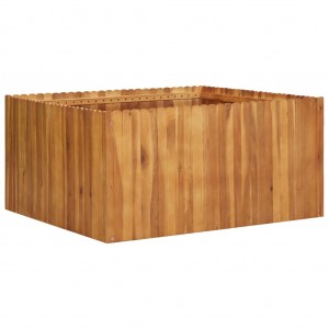 Arriate de madera maciza de acacia 100x100x50 cm D