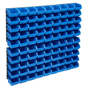 Kit de cajas de almacenaje 96 pzas paneles de pared azul negro D