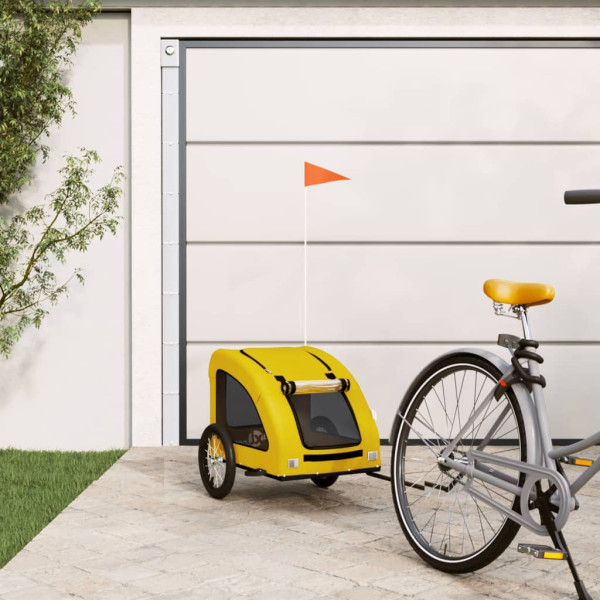 Remolque de bicicleta mascotas hierro tela Oxford amarillo D