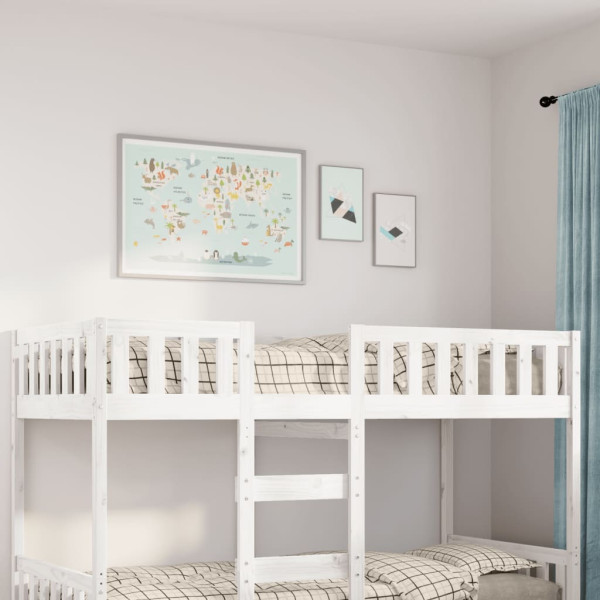 Cama para niños sin colchón madera maciza pino blanca 75x190 cm D