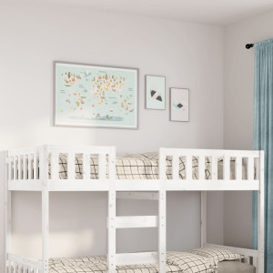 Cama para niños sin colchón madera maciza pino blanca 90x190 cm D