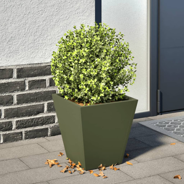 Jardinera hexagonal acero verde oliva 30x30x30 cm D