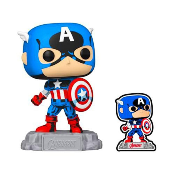 Funko pop maravilha a60 - comic capitão américa com pino D