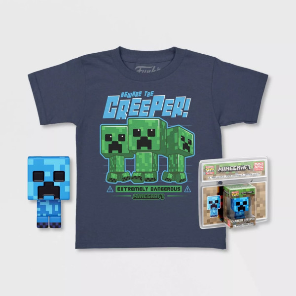 Pop & tee minecraft charged creeper funko + camiseta talla l D