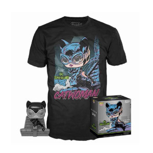 Pop & tee dc jim lee catwoman funko + t-shirt tamanho s D