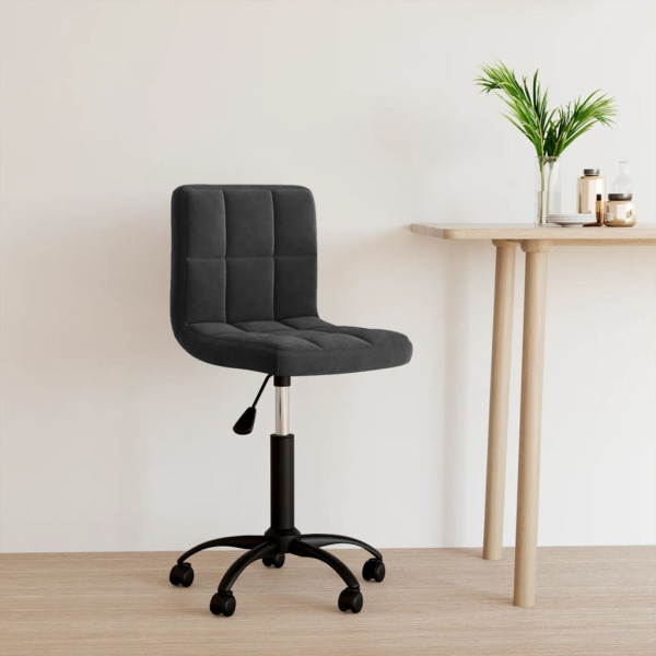 Silla de oficina giratoria de terciopelo negro D