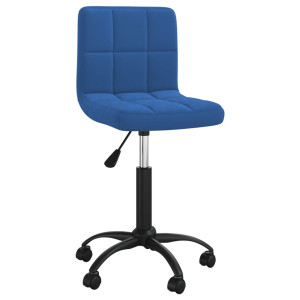 Silla de comedor giratoria de terciopelo azul D